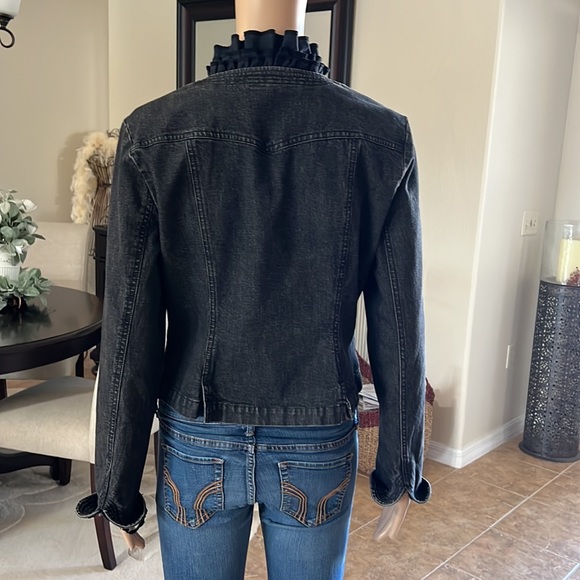 INC RUFFLED JEAN JACKET - Picture 3 of 4